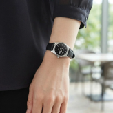 箱なし カシオ 腕時計 レディース CASIO ブラック シルバー レザー 革ベルト 海外モデル 逆輸入 カレンダー 曜日 日付 小さめ シンプル 仕事 通勤 就職祝い 誕生日 母の日 プレゼント ギフト 成人 卒業 入学