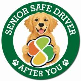 カーサイン 高齢者マーク SENIOR SAFE DRIVER ゴールデンレトリバー マグネット 強力 直径13cm 肉球 日本製 車 ステッカー
