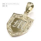 ゴールド ネックレス ハワイアンジュエリー ネックレス イニシャル イエローゴールド ネックレス 刻印 無料 誕生石入れ可 エンブレム型 イニシャル 14k k14カットあずきチェーン太1.4mm ギフトラッピング可能 プレゼント ハロウィン 【品番：CG-GP111-CH1020】