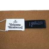ヴィヴィアン ウエストウッド マフラー レディース メンズ ウール100％ キャメル オーブ ロゴ刺繍 冬 誕生日 記念日 クリスマス プレゼント ギフト 母 父 彼氏 彼女 友達 Vivienne Westwood 成人 卒業 入学