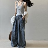 ワイドパンツ レディース 涼しい 通販 パンツ フレアパンツ ガウチョパンツ シフォンパンツ ロングパンツ ゆったり 大きいサイズ ストライプ ボトムス リラックスパンツ 夏 春 秋 女性 大人 きれいめ おしゃれ かわいい レディースファッション