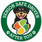 カーサイン 高齢者マーク SENIOR SAFE DRIVER ロットワイラー マグネット 強力 直径13cm 肉球 日本製 車 ステッカー