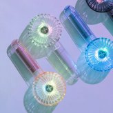 Life on Products クリアファン LEDライト付 アソートセット 4個入り HOE-M181風量調節:3段階 リズムモード有 残暑 便利グッズ 旅行先 暑さ対策 実用的 プレゼント