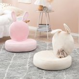 座椅子 ラビ2 フロアチェア うさぎ型 おしゃれ コンパクト 軽量 スリム 無段階リクライニング 座イス リビング 子供部屋 こたつ コタツ かわいい ピンク 白 うさぎ プレゼント 女の子 ずっと触れていたくなるような ふわふわの触り心地 \18日0
