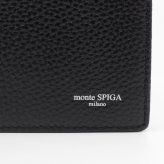 モンテスピガ　monte SPIGA　二つ折り財布　MOSMSP104BK　ブラック　黒　レザー　牛革　ウォレット
