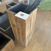 鉢カバー おしゃれ 軽い 大型 四角 スクエア リサイクルウッド ピラー 樹脂インナー付 Lサイズ 高級 北欧 室内 屋内 観葉植物用 サボテン 特大 玄関 インテリア プランター 深型