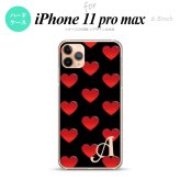 iPhone11ProMax iPhone11pro max スマホケース ハードケース ハート A 黒 赤 +アルファベット メンズ レディース nk-i11pm-117i