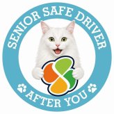 カーサイン 高齢者マーク SENIOR SAFE DRIVER ターキッシュアンゴラ ステッカー シール 直径13cm 肉球 日本製 車