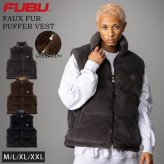 FUBU フブ 中綿ベスト メンズ フェイクファー パファー ダブルジップ エコダウン アウター ストリート あったか 防寒 保温 ヒップホップ ダンス オーバーサイズ ビッグシルエット 秋冬 M L XL XXL 大きいサイズ レディース fam-62306 2026FW karlas