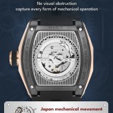 【正規品】MINBER ミンバー Star Skeleton JC9108-01 メンズ腕時計 日本製ムーヴメント 自動巻き 3気圧防水  ブラック  ラバーベルト