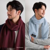＜刺繍納期注意＞カシミヤ マフラー メンズ カシミヤ100％ チェック 無地 メンズマフラー カシミヤマフラー 【ネコポスで送料無料】 【名入れ刺繍可能】 カシミア スーツ ビジネス 秋 冬 40代 50代 通勤 贈り物 高校生 誕生日 (02000014-mens-1r)