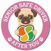 カーサイン 高齢者マーク SENIOR SAFE DRIVER パグ マグネット 強力 直径13cm 肉球 日本製 車 ステッカー