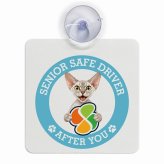 カーサイン 高齢者マーク SENIOR SAFE DRIVER デボンレックス 車内用 吸盤タイプ 収れん火災防止タイプ 肉球 日本製 車 ステッカー