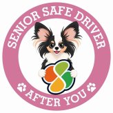 カーサイン 高齢者マーク SENIOR SAFE DRIVER パピヨン ステッカー シール 直径13cm 肉球 日本製 車
