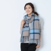 カシミヤ 100% ストール レディース 【名入れ刺繍可能】チェック柄 カシミヤ100% マフラー ストール【200cm×60cm】大判 厚手 ブリットチェック 柄 カシミヤマフラー 秋 冬 誕生日 母 ギフト プレゼント 7F (02000191r)