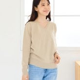 【送料無料】授乳服〈授乳/マタニティ〉Vネックニットトップス