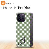 iPhone14 ProMax iPhone14 Pro Max スマホケース 背面ケースソフトケース チェック ドット 白 緑 +アルファベット 2022年 9月発売 nk-i14pm-tp1523i