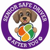 カーサイン 高齢者マーク SENIOR SAFE DRIVER ワイヤーヘアードダックスフンド ステッカー シール 直径13cm 肉球 日本製 車