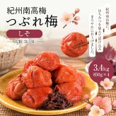 梅干し 紀州南高梅 つぶれ梅 3.4kg 850g×4パック 塩分約3% 減塩 しそ漬け 和歌山県産 赤しそ 紫蘇漬け 大粒 訳あり 紀州 超特大容量 まとめ買い 果肉たっぷり ギフト