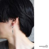 ステンレス フェザーピアス 羽根 ドロップピアス フープピアス シルバー 揺れる 存在感 幾何学 模様 大きめ プチプラ 片耳1点 つけっぱなしok メンズ 男性 金属アレルギー対応 イヤリング