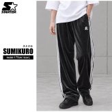 STARTER スターター ベロアパンツ トラックパンツ メンズ レディース sbm-6262 ワイド ストレート ジャージ ブランド ロゴ 刺繍  オーバーサイズ ゆったり Y2K ストリート ヒップホップ ダンス M L XL 2026FW Karlas