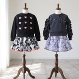 Rora 子供服 通販 キッズスカート チュチュスカート ピアノ発表会 結婚式フォーマル 卒園式入学式 フォーマル ウエストゴム フレアスカート ボリュームスカート チュールスカート アンティーク調 ガーリーレトロ ふんわり可愛い お出かけ着 小学生