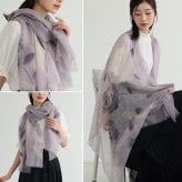 カシミヤ100％ ストール レディース ガーゼ 大判 手染め 手描き 柄 内モンゴル産 二狼山 200番手 柔らかい 手触り ブランド Filomo フィローモ カシミヤストール ガーゼストール 大判ストール ハンドペイント 薄手 ギフト プレゼント 7F (02000351r)