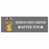 カーサイン 高齢者マーク SENIOR SAFE DRIVER アメリカンカール ステッカー シール 長方形 15x5cm 肉球 日本製 車