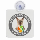 カーサイン 高齢者マーク SENIOR SAFE DRIVER トンキニーズ 車内用 吸盤タイプ 収れん火災防止タイプ 肉球 日本製 車 ステッカー