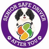 カーサイン 高齢者マーク SENIOR SAFE DRIVER 狆 ステッカー シール 直径13cm 肉球 日本製 車