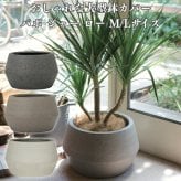 鉢カバー おしゃれ 大型 軽量 17号 12号 丸型 平鉢 KONTON コントン パボ ジャー ロー L Mサイズ 高級 北欧 モダン ナチュラル 室内 屋内 観葉植物用 多肉植物 サボテン 特大 底穴なし 玄関 リビング プランター 浅型 オフホワイト ブラウン グレー