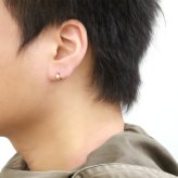 金属アレルギー フープピアス ハワイアンジュエリー 純チタン ゴールドカラー 片耳購入可能 フラット Sサイズ キャッチ シンプル 20G(ゲージ) BY THE TIEA バイザシー メンズ レディース 誕生日 プレゼント 【品番：TIE106-Y】