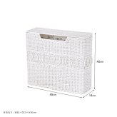 トイレットペーパー 収納 ストッカー ふた付き バスケット ラタン スリム コンパクト おしゃれ かわいい フェミニンデコ ガーリー 姫系 ロマンティック フレンチシャビー ホワイトラタン 白 家具 雑貨 新生活