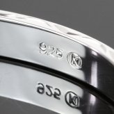 ハワイアンジュエリー バングル ペアバングル 幅8mm＆10mm 刻印 無料 サイズが選べる オープンバングル ペア 2本セット フラット 厚み有 サイドに飾り彫り シルバー925 太め カップル 夫婦 プレゼント ハロウィン 【品番：BM5027-8-10P】