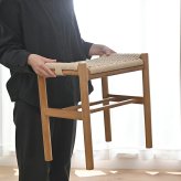 ダイニング家具 スツール 収納 木製 チーク 無垢材 ペーパーコード 和モダン モダン おしゃれ バリ家具 リビング 玄関 ダイニングチェア 椅子 ジャパンディ ベンチ ナチュラル ラタンチェア シンプル アジアン