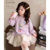キッズ 花柄刺繍 フリル チュールワンピース 女の子 長袖 ワンピース 子供服 90-140cm