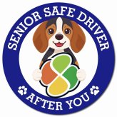 カーサイン 高齢者マーク SENIOR SAFE DRIVER ビーグル マグネット 強力 直径13cm 肉球 日本製 車 ステッカー