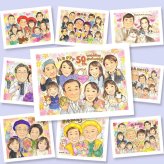 金婚式の記念に、写真の表情を大切に、やさしく仕上げます。大切なお祝いにも安心してご注文いただけます。 金婚式 プレゼント 似顔絵 贈り物 ギフト 名入れ 手描き 金婚式 銀婚式 結婚記念日 大人数 おばあちゃん 家族 夫婦 祖母 おじいちゃん 名入れ 修正無料 下書き確認 サプライズ 一生もの かわいい 喜ばれる 結婚記念日 50周年 長寿 親孝行 感謝 傘寿祝い 応援 オリジナル クリスマス