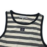 ガニー GANNI トップス タンクトップ ボーダー T4144-683 ウィメンズ レディース Sky Captain ホワイト+ブラック 海外正規品