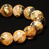 天然石ブレスレット【力強く華やかに】12mm 太陽放射ルチルクォーツ 艶感 一点物【GHB198】浄化発送 京海堂