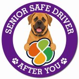カーサイン 高齢者マーク SENIOR SAFE DRIVER 土佐犬 マグネット 強力 直径13cm 肉球 日本製 車 ステッカー