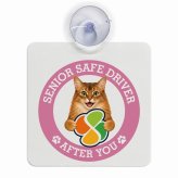 カーサイン 高齢者マーク SENIOR SAFE DRIVER ソマリ 車内用 吸盤タイプ 収れん火災防止タイプ 肉球 日本製 車 ステッカー