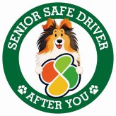 カーサイン 高齢者マーク SENIOR SAFE DRIVER シェットランドシープドッグ ステッカー シール 直径13cm 肉球 日本製 車