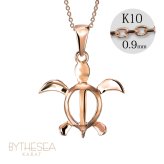 ゴールド ネックレス ハワイアンジュエリー ネックレス ホヌ ピンクゴールド ネックレス 幸せを運ぶ ホヌ Lサイズ 14K K14ピンクゴールド K10カットあずきチェーン太さ0.9mm ギフトラッピング可能 彼女 妻 女性 レディース プレゼント ハロウィン 【品番：CG-GP117R-228SDC4】