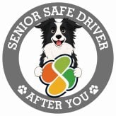 カーサイン 高齢者マーク SENIOR SAFE DRIVER ボーダーコリー ステッカー シール 直径13cm 肉球 日本製 車