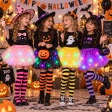 【再入荷＋新色追加】 光る★ LEDライト付き チュールスカート KIDS キッズ ハロウィン お祭り 夏 夏祭り 花火大会 迷子防止 衣装 仮装 コスプレ スカート チュチュ パニエ 子供 女の子 パーティー クリスマス ドレスアップ イベント 発表会 ダンス dance お揃い Halloween プレゼント ギフト
