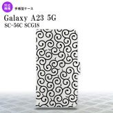 Galaxy A23 GalaxyA23 手帳型スマホケース カバー 唐草 白 黒 2022年 10月発売 nk-004s-a23-dr1133