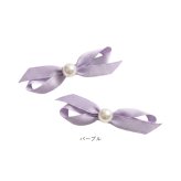 ヘアクリップ リボン かわいい 通販 Rora ルミナ 2個セット 髪留め 髪飾り ヘアアクセサリー 女の子 キッズ 子供 上品 可愛い 結婚式 発表会 七五三 入学式 フォーマル パール 卒園式 簡単クリップ式 キッズファッション