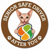 カーサイン 高齢者マーク SENIOR SAFE DRIVER スフィンクス マグネット 強力 直径13cm 肉球 日本製 車 ステッカー