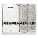 renoma フェイスタオル ギフト 4枚入 タオル 綿100％ 日用品 洗面用品 タオルセット